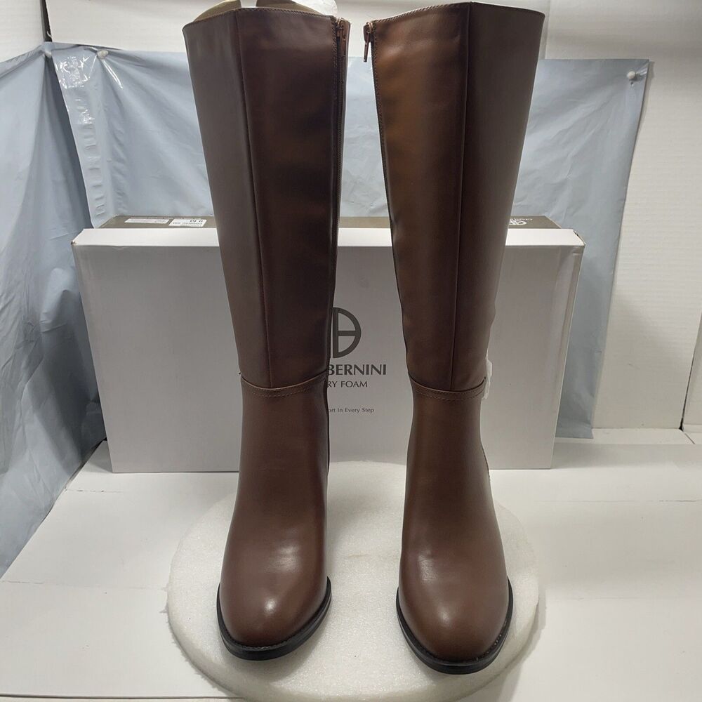 Giani Bernini Lennoxx Memory Foam Tall Boots, Cognac, Women Size 9M Item#993